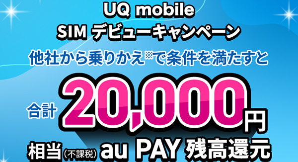 UQmobileのキャンペーン